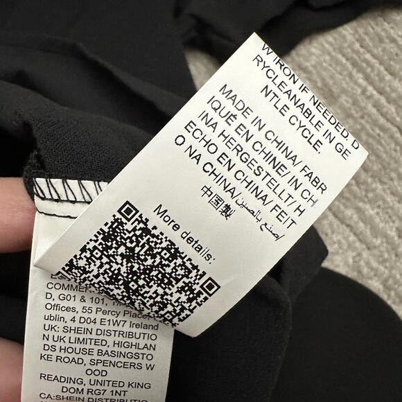 Shein Shirt Womens 4XL Black Button Front Short Sleeve Cotton Top Plus Tunic - Picture 9 of 11